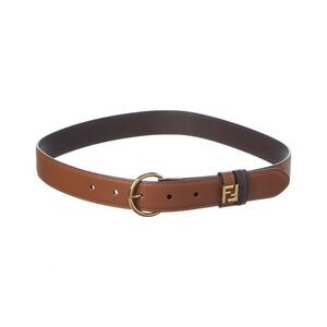 Fendi Ff Reversible Leather Belt, Brown